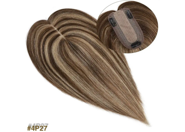 Peruca partiala Ciocolatiu Mediu/ Blond natural